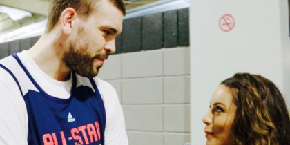 Alexis Morgan with Gasol at All-Star Weekend